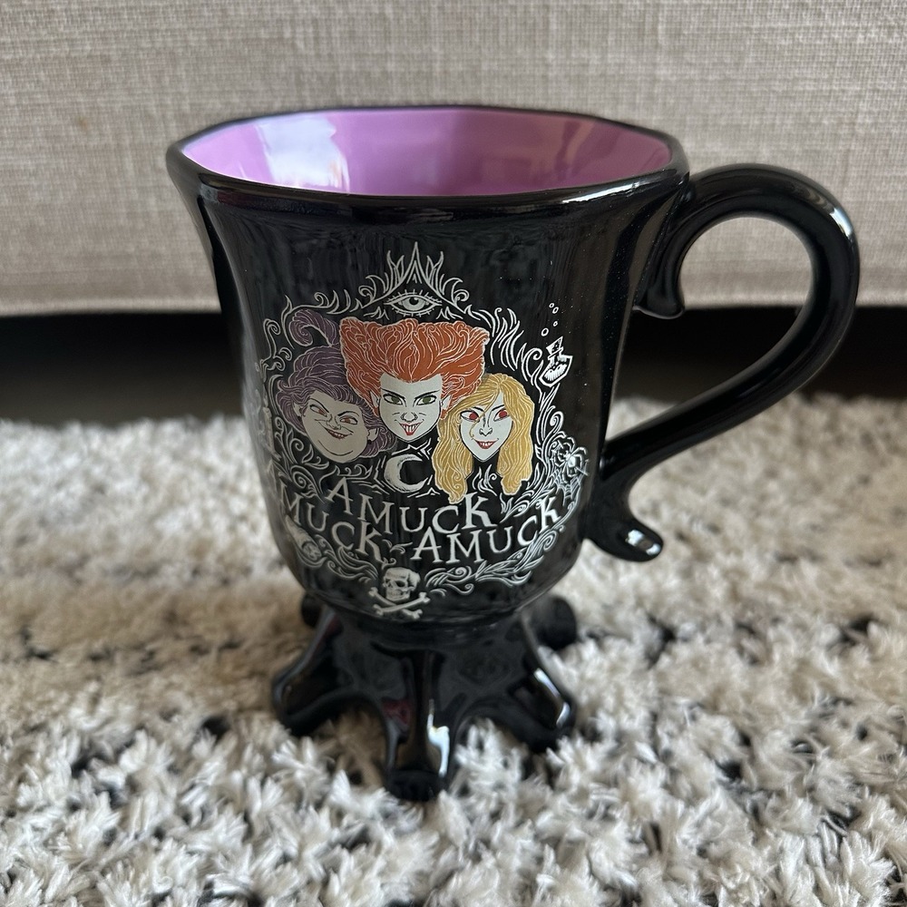 Disney's HOCUS POCUS AMUCK SANDERSON SISTERS 20oz Black‎ Purple Gothic Style Mug